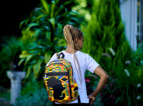 leather Kente back pack