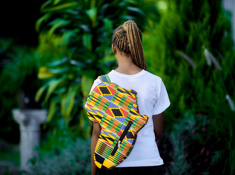 African map Kente bag